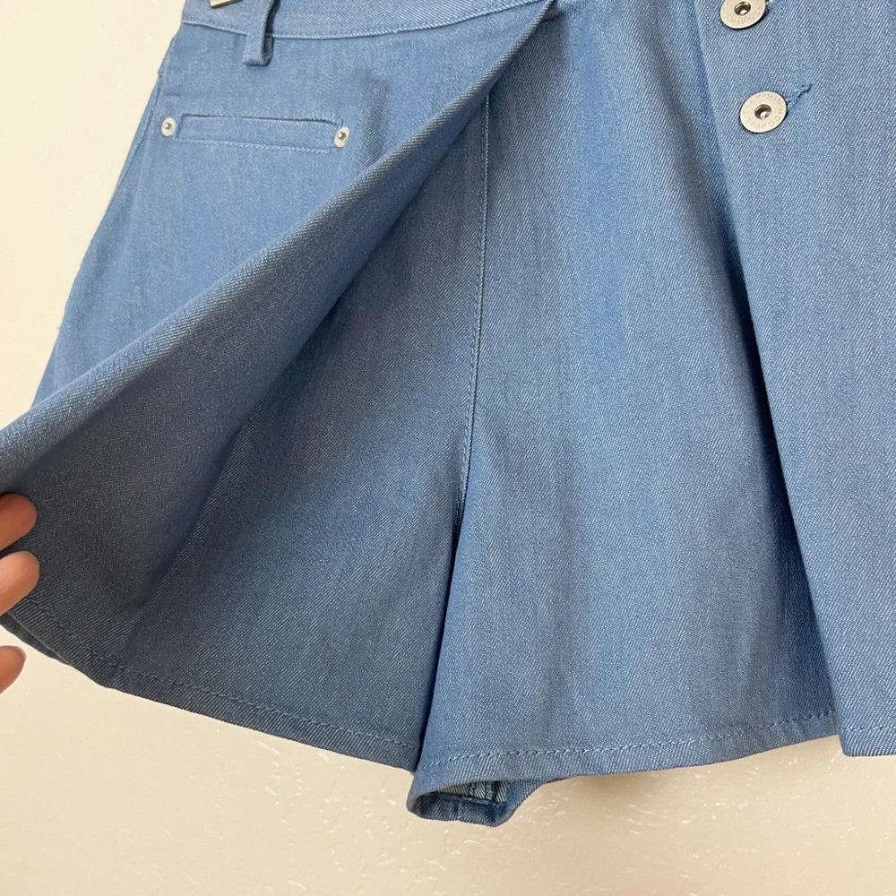•THAKOON• High Waisted Wrapped Shorts/Skort in‎ Chambray Blue Size 2